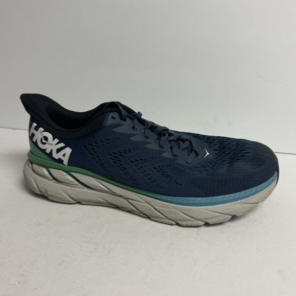 Hoka One One Mens Clifton 7 Running Shoe Blue Size 11.5 EE - Picture 1 of 5